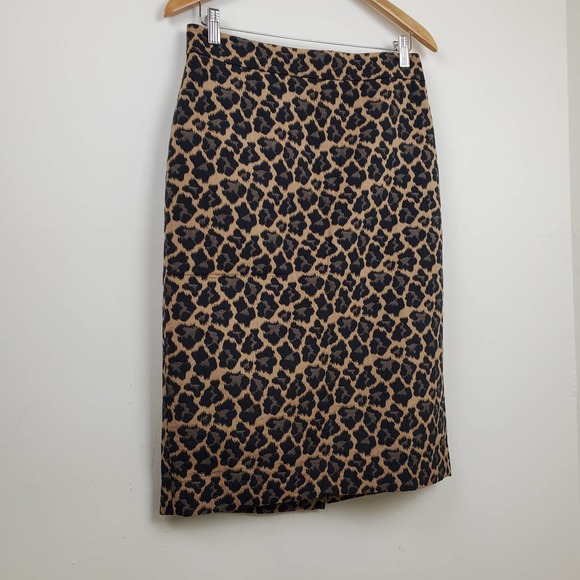 TALBOTS | LEOPARD ANIMAL PRINT TEXTURED CAREER PENCIL SKIRT WOMEN'S SIZE 6 - Picture 3 of 15
